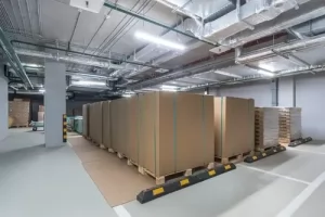 Ecommerce goods in Manchester fulfilment centre ready to be distributed. 