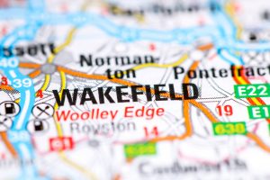 Map of Wakefields nearby towns and distribution routes for logistics and warehousing.