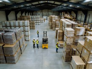 Warehousing in Wakefield containing pallet storage and a forklift.