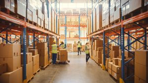Organised pallet storage racks inside a 3PL warehouse in Lutterworth within Britain’s Golden Triangle