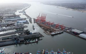 Port of Liverpool handling container ships and cargo for warehousing and logistics operations in Merseyside