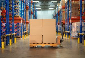 Pallet storage in large warehouse in Ashford. 