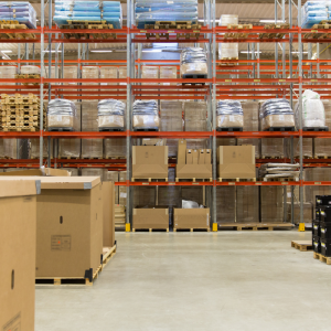Large warehouse space in Wrexham with racked pallet storage. 