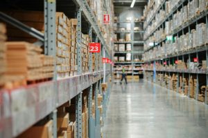 Warehouse storage in Shrewsbury with a worker doing pick and pack. 