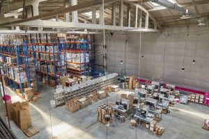 Pallet Storage in large warehouse in Southampton with extensive racking system.