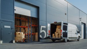 Van being loaded with orders for distribution and fulfilment. 