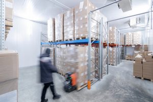 Pallet Storage inside temperature controlled space. 