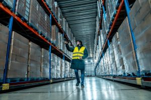 Cold warehousing with racked pallet storage for pharma and foodstuffs.