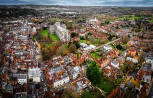 Aerial shot of Winchester offering warehousing and pallet storage. 