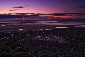 Aerial shot of Walney Island in Barrow in Furness, Cumbria.
