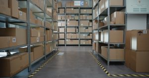 Sorted goods in packages ready for order fulfilment in Exeter with omnichannel fulfilment also available.