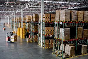 Warehousing in Bootle with high eaves height for racking and pallet storage.