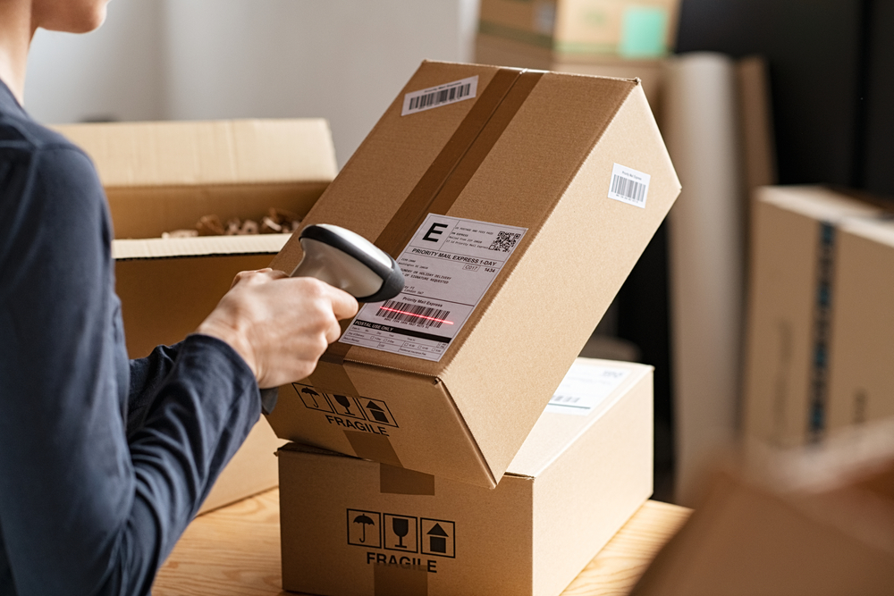 Barcode scanning of parcels for pick and pack and order fulfilment in Hordsham. 