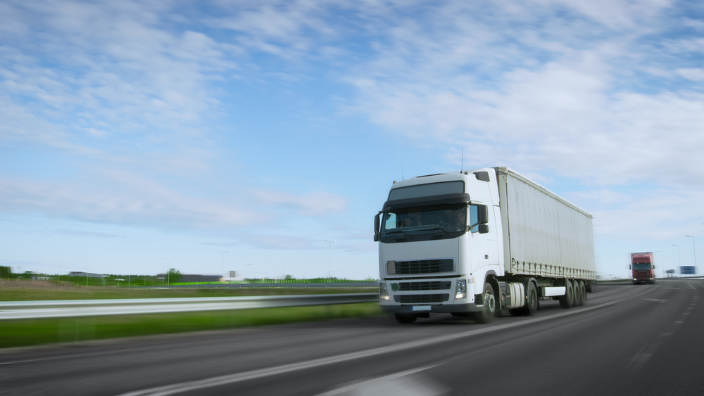 HGV carrying goods for order fulfilment in London. 