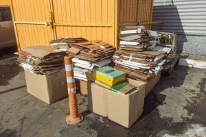 Flattened cardboard boxes which have been used for moving stock, fulfilment and 3PL.